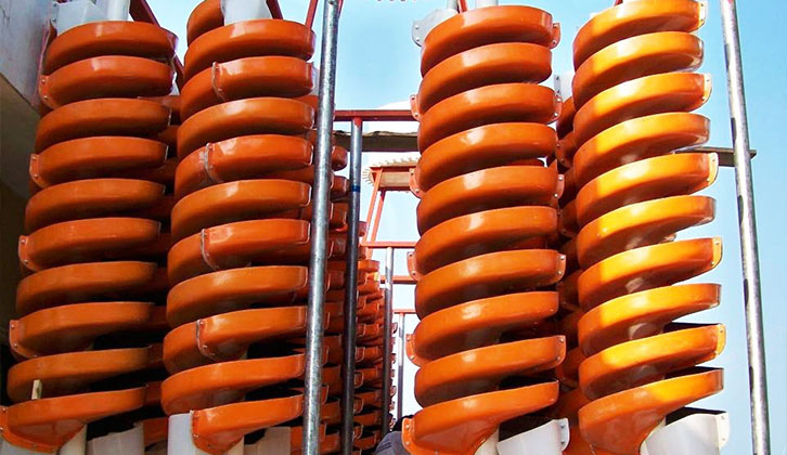 Glass fibre reinforced plastic spiral chute